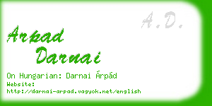 arpad darnai business card