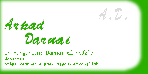 arpad darnai business card